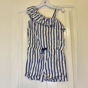 Gymboree Striped Blue and White Kids Romper NWT